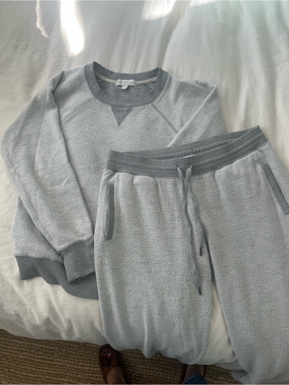 P.J. Salvage Light Gray Set - Sweatshirt & Joggers, small